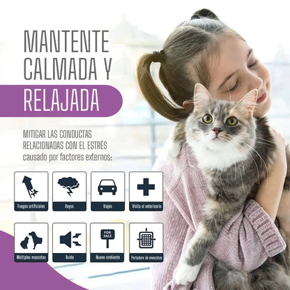 ¿TU MASCOTA ESTÁ ANSIOSA O INQUIETA? 🐶🐱 Devuélvele la paz y el bienestar con nuestro Collar Calmante Natural 💚