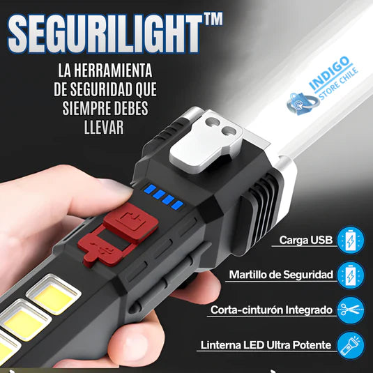 SeguriLight™ Kit de 2 Linternas tácticas 4 en 1 - Herramienta de emergencia que siempre debes llevar